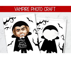 Vampire Photo Craft, Halloween Activity Primary Grades