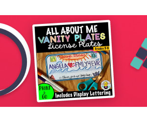 Vanity Plates Fun Get to Know You Activity & Bulletin Display