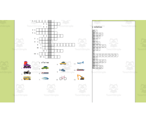 Vehicles in French Crossword Puzzle - Nomme les véhicules