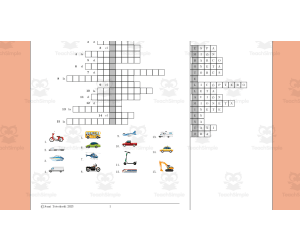 Vehicles in Spanish Crossword Puzzle - Nombra los vehiculos