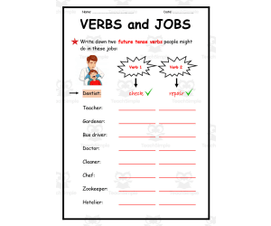 Verbs and Jobs Worksheet