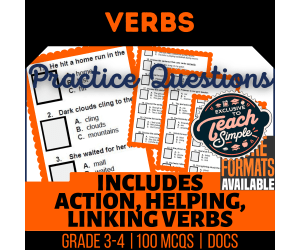 Verbs Practice Questions - Grade 3-4 Grammar (Google Docs)