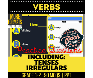Verbs Practice Questions - Grades 1-2 Grammar (PPT)