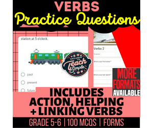 Verbs Practice Questions - Grammar Grade 5-6 (Forms)