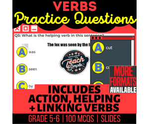 Verbs Practice Questions - Grammar Grade 5-6 (Slides)