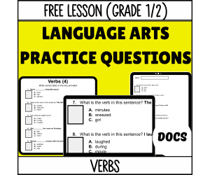 Verbs Sample - Grades 1-2 Grammar (Docs)