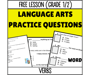 Verbs Sample - Grades 1-2 Grammar (Word)