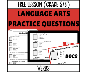 Verbs Sample Lesson - Grammar Grade 5-6 (Docs)