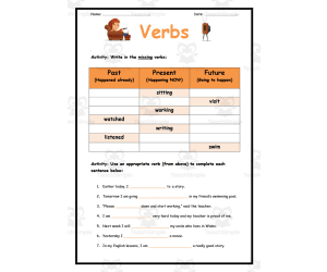 Verbs Worksheet 3