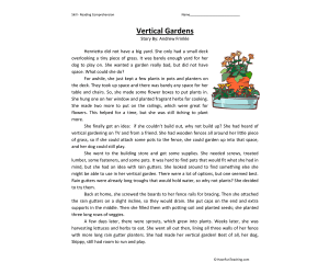 Vertical Gardens Reading Comprehension Worksheet