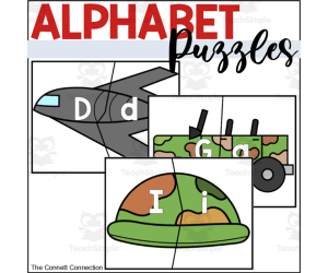 Veteran's Day Memorial Day Military Alphabet Puzzles