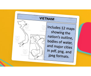 Vietnam Map Resources – 12 Printable Map Sheets