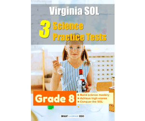 Virginia SOL Pack of 3 Science Practice Tests for Grade 8