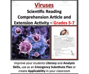 Viruses - Scientific Reading Comprehension Activity – Grades 5-7