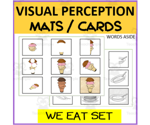 VISUAL PERCEPTION MATS-CARDS: "WE EAT" SET