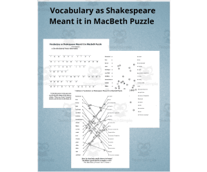 Vocabulary as Shakespeare Meant it in MacBeth Puzzle