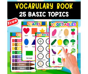 VOCABULARY BOOK FOR KIDS | 25 FREE BASIC TOPICS