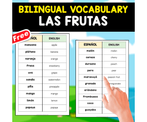 VOCABULARY OF THE FRUITS | Spanish + English