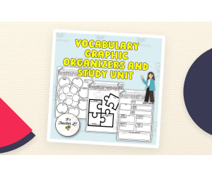 Vocabulary Templates Graphic Organizers and Study Unit Gr 6 7 8 ELA