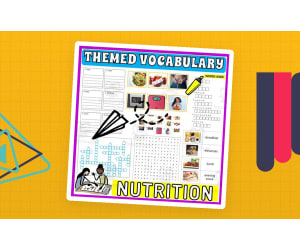Vocabulary with Cards | Crossword Wordsearch Anagram NUTRITION DIET