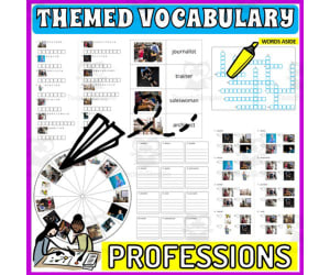 Vocabulary with Cards | Crossword Wordsearch Anagram PROFESSIONS