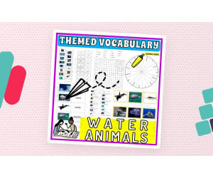 Vocabulary with Cards | Crossword Wordsearch Anagram WATER ANIMALS