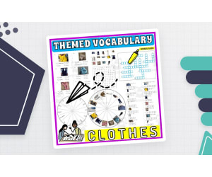 Vocabulary with Flash Cards | Crossword Wordsearch Anagram CLOTHES