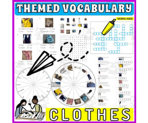 Vocabulary with Flash Cards | Crossword Wordsearch Anagram CLOTHES