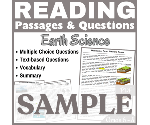 Volcanoes, Rocks, & Mountains: SAMPLE Reading Passage (PDF)