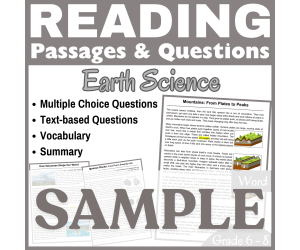 Volcanoes, Rocks, & Mountains: SAMPLE Reading Passage (Word)