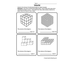 Volume Cubes Worksheet