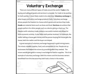 Voluntary Exchange Reading Packet