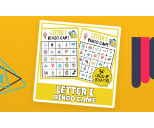 Vowel Letter I Bingo Game: Alphabet Recognition Sound Phonics Activity