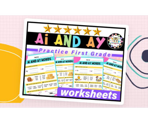 Vowel Teams AI AY Worksheets and Activities| AI and  AY Long A Phonics