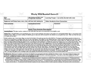 Wacky Wild Baseball Game