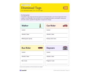 Walker Car Rider Bus Rider Daycare Tags