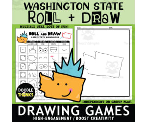 Washington Roll and Draw Interactive Game | Creative State Activity
