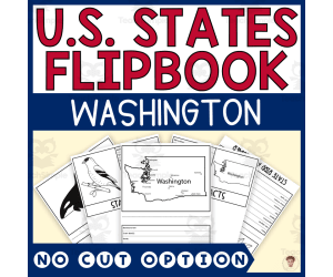 Washington State Flipbook (Capital, Bird, Flower, Flag, Animal)