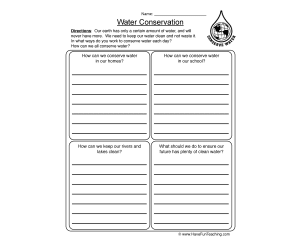 Water Conservation Worksheet
