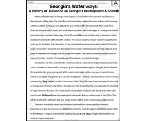 Waterways of Georgia Reading Packet