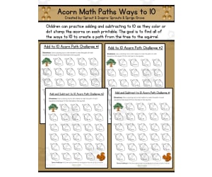 Ways to 10 Acorn Math Paths