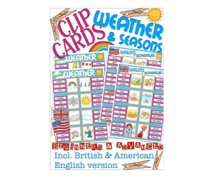 Weather & Seasons Clip Cards - Spelling & Vocabulary