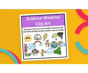 Weather Clip Art -38 Color & Black and White Weather Images Elementary