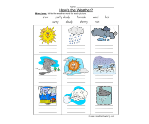 Weather Names Worksheet