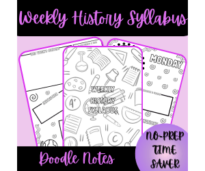 Weekly History Syllabus Doodle Notes