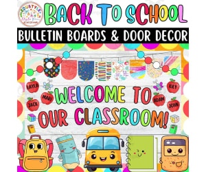 Welcome Back To School Bulletin board or door Decor kit: August