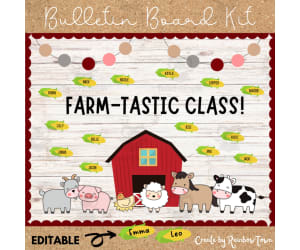 Welcome To Our Farm Bulletin Board Back To School Boards Summer Door Decor Printable Editable Nametags