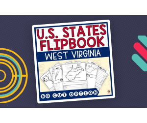 West Virginia State Flipbook (Capital, Bird, Flower, Flag, Animal)