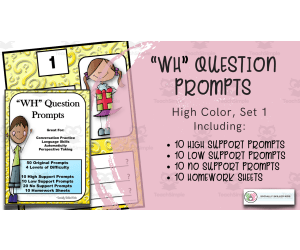 "WH" Question Prompts Set 1 | High Color Version