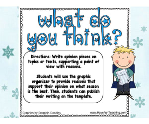 What Do You Think Opinion Writing Activity